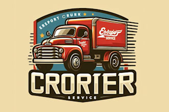 create esport truck courier service logo