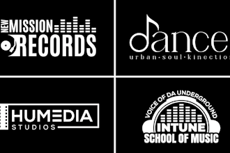 design production, dj, music, film and studio logo