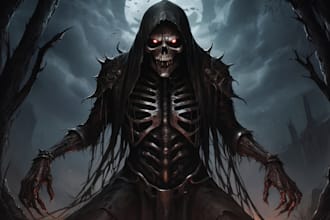 draw a metal, horror, dark art