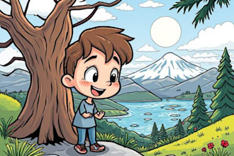 create a cartoon drawing of your picture