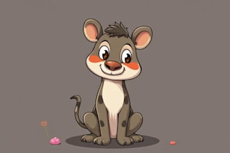 create flat animal cartoon illustration