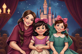 design a disney family portrait