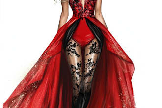 draw fashion illustration , sketch , model , artist , digi