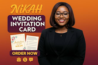 design trendy nikah wedding invitation card, party invitation card