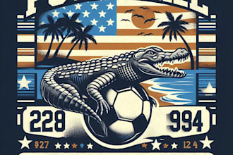 design high quality crocodile vintage logo with t shirt design