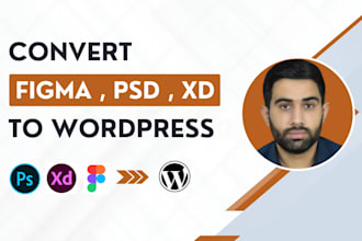 convert figma to wordpress, PSD to wordpress with elementor