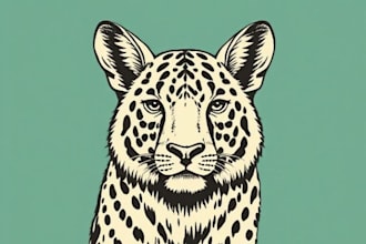 create animal linocut tshirt design for brands