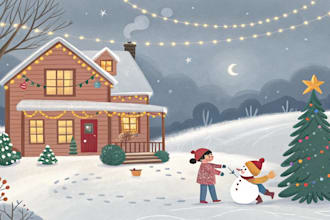 illustrate children book illustration, christian story book and christmas book