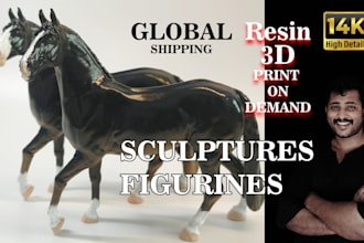 support 3d print your custom horse sculpture in 14k resin