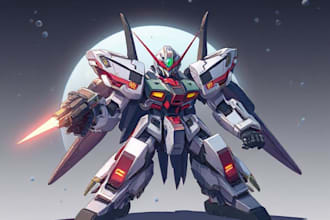 make your high quality mecha illustration for your