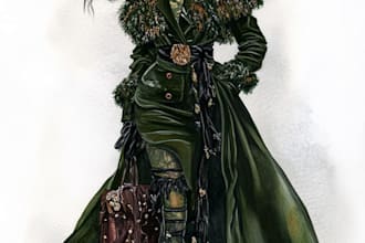 make gorgeous detailed fashion illustration and tech drawing