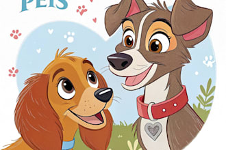 draw disney pets portrait illustration in disney style