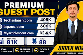 write andpublish articles on premium sites, premium guest posting service