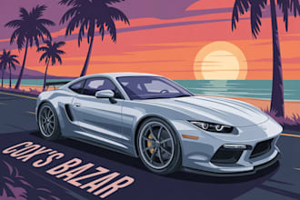 create vector illustration of car or any vehicle