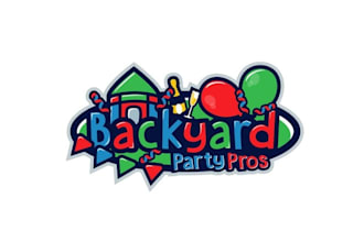 design dynamic elegant pop up party logo