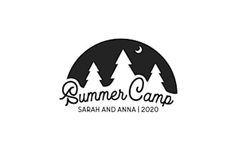 design traditional summer camp wedding logo