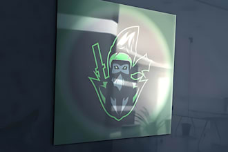 make unique crazy monkey and gaming logo