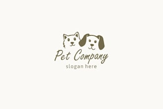 design modern pet,dog,cat and animal logo