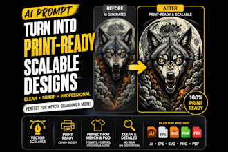 convert ai generated art into print ready vector design