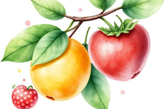 illustrate fruit, plant, or anything in digital watercolor