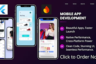 develop a custom fully functional android and ios mobile apps with flutter