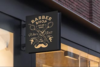 design outstanding barber shop, barber, spa and beauty salon logo