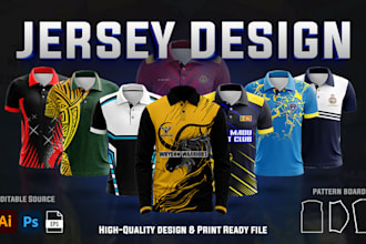 design custom sublimation jersey , sportswear designs  print ready files