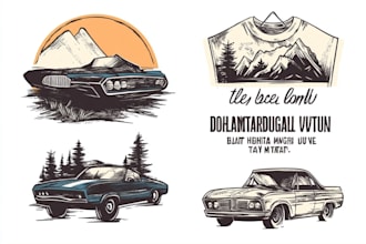 create retro vintage illustration for t shirt print designs