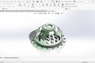 create professional 3d machine part use solidworks