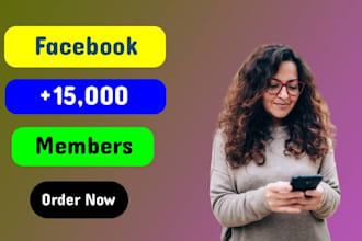 add active facebook group 5,000 members via organic promotion