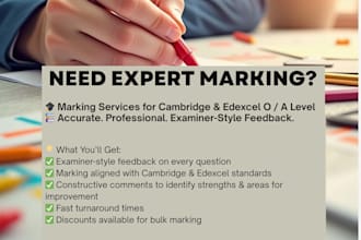 provide marking services for cambridge and edexcel