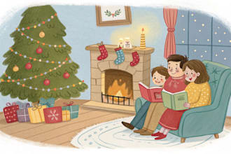 make a watercolor christmas portrait or illustration