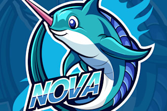 design dolphin logo illustration with hand drawn style