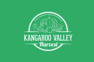 make perfect organic style logo for kangaroo valley harvest