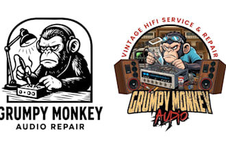 design modern awesome grumpy monkey logo