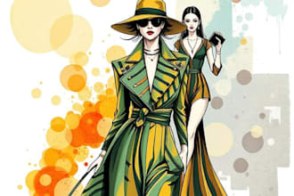 draw fashion illustration, design for you
