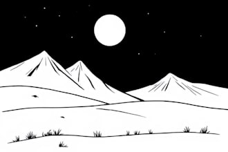 draw simple black and white illustration