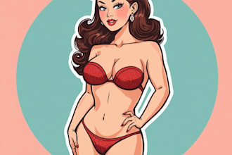 draw a pin up girl and pin up girl
