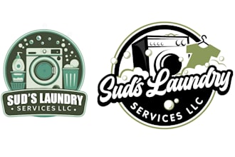 design modern awesome laundry service logo
