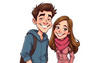 draw group cartoon, caricature based on your photo