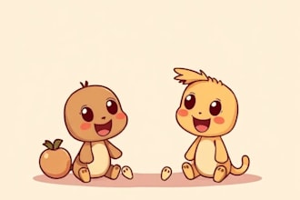 draw cute, simple and funny cartoon