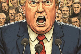 create an political cartoon art