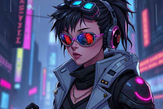 design cyberpunk character, original character design