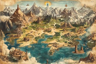 do fantasy map design map maker vector map illustration