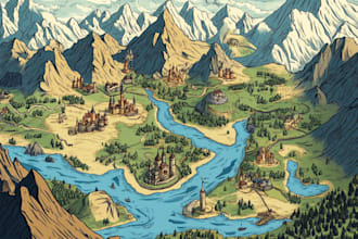 do fantasy map design map maker vector map illustration