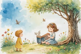 create whimsical watercolor illustrations for children books
