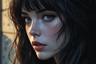 paint realistic or cartoon digital portraits