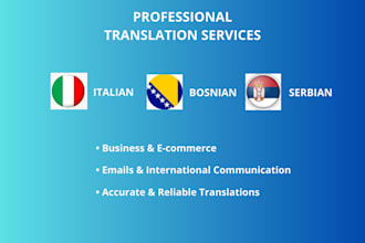 translate italian to serbian and bosnian