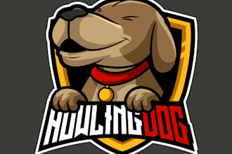do custom vintage hand drawn dog logo design