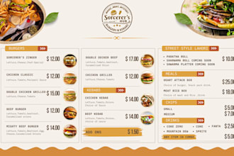 design professional templates, menus, ads and social media posts